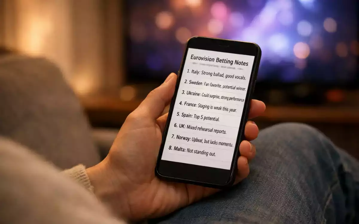 Persona usando aplicación de apuestas en smartphone