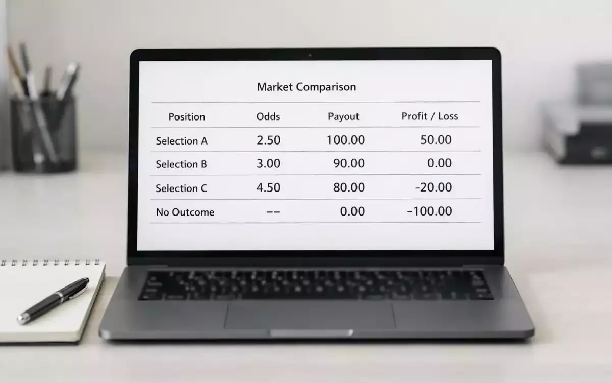 Interfaz de plataforma de apuestas con mercados de Eurovisión