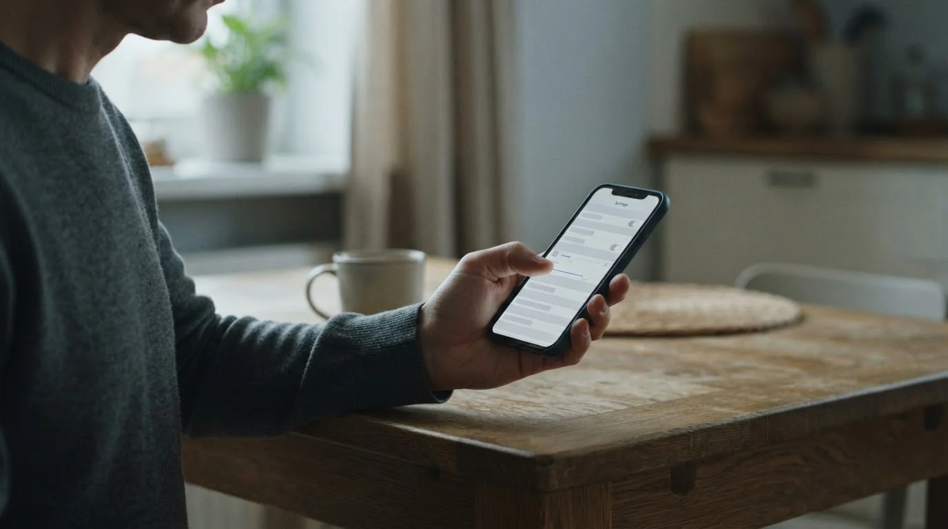 Mano ajustando un límite de depósito en un teléfono móvil