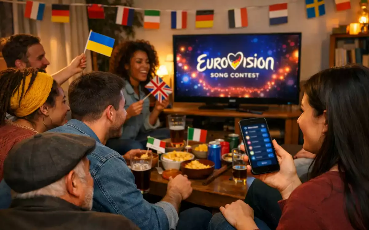 Representación visual de comunidades de diáspora votando en Eurovisión