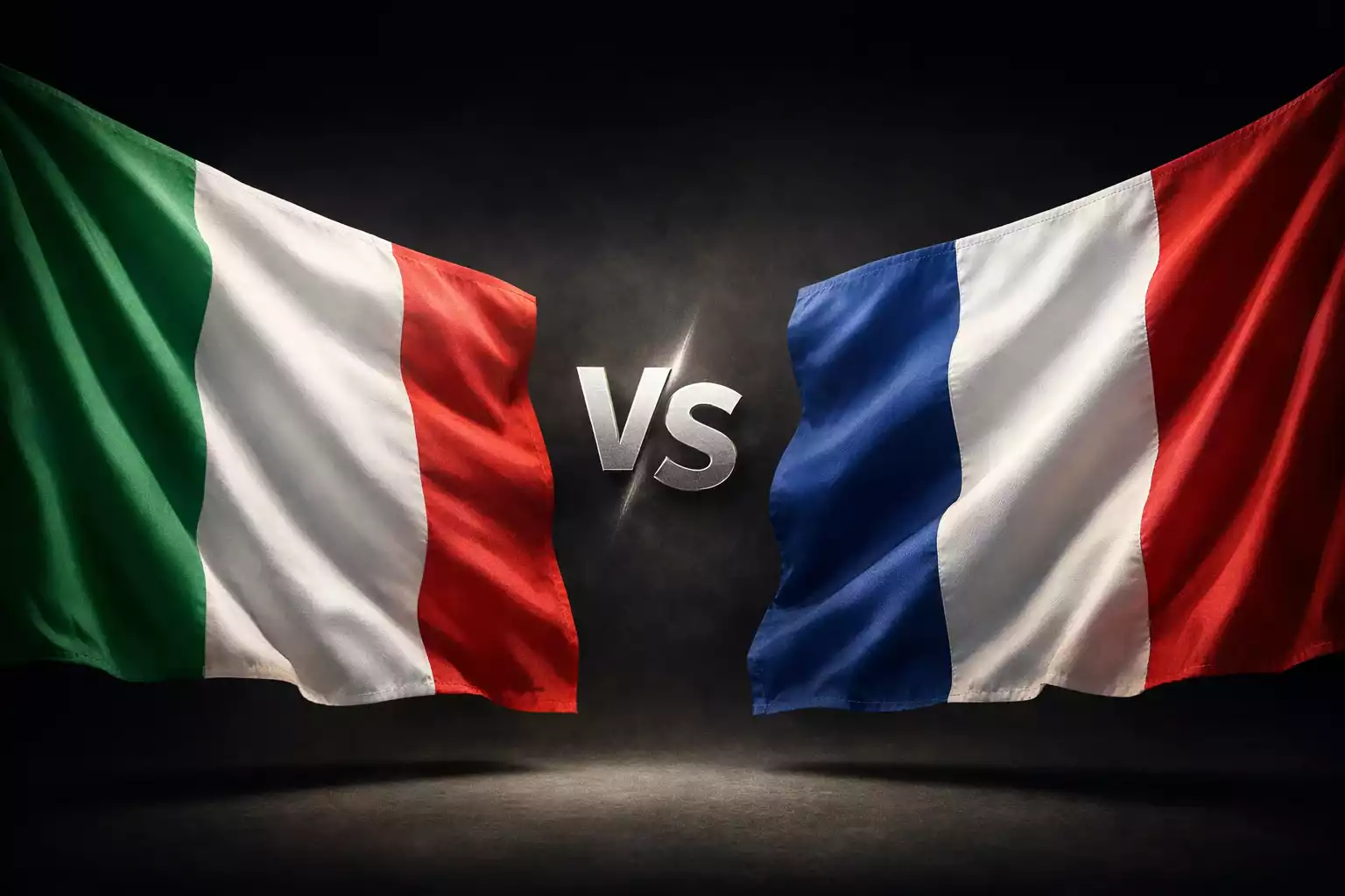 Dos banderas europeas enfrentadas representando un duelo de apuestas