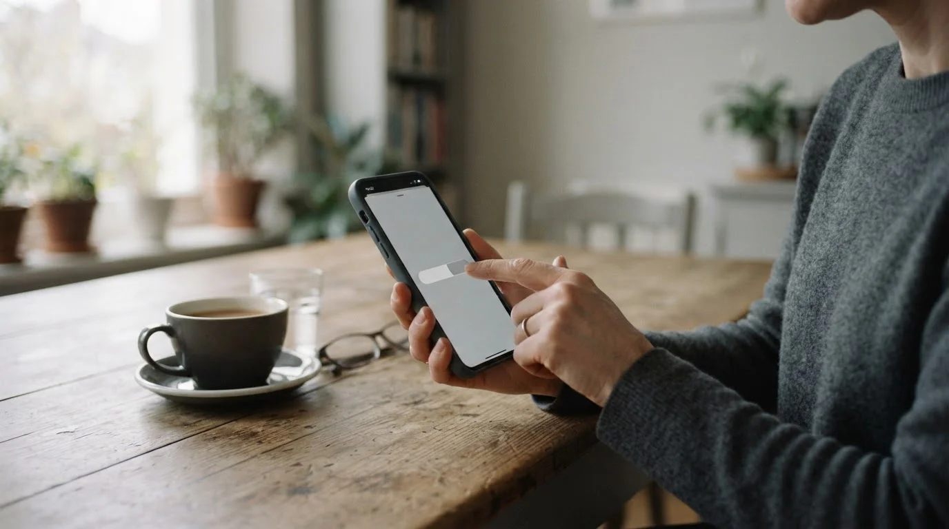 Mano ajustando un límite de depósito en la configuración de un móvil