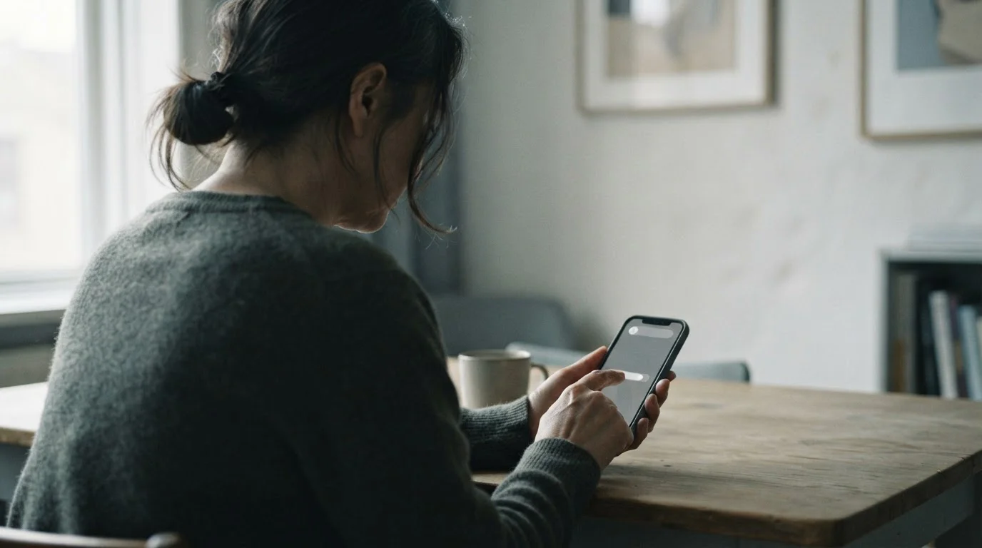 Persona de espaldas ajustando un límite en la pantalla de un teléfono
