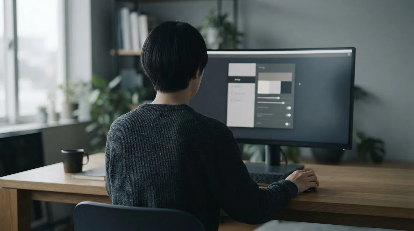Persona de espaldas ajustando un límite en una pantalla de configuración