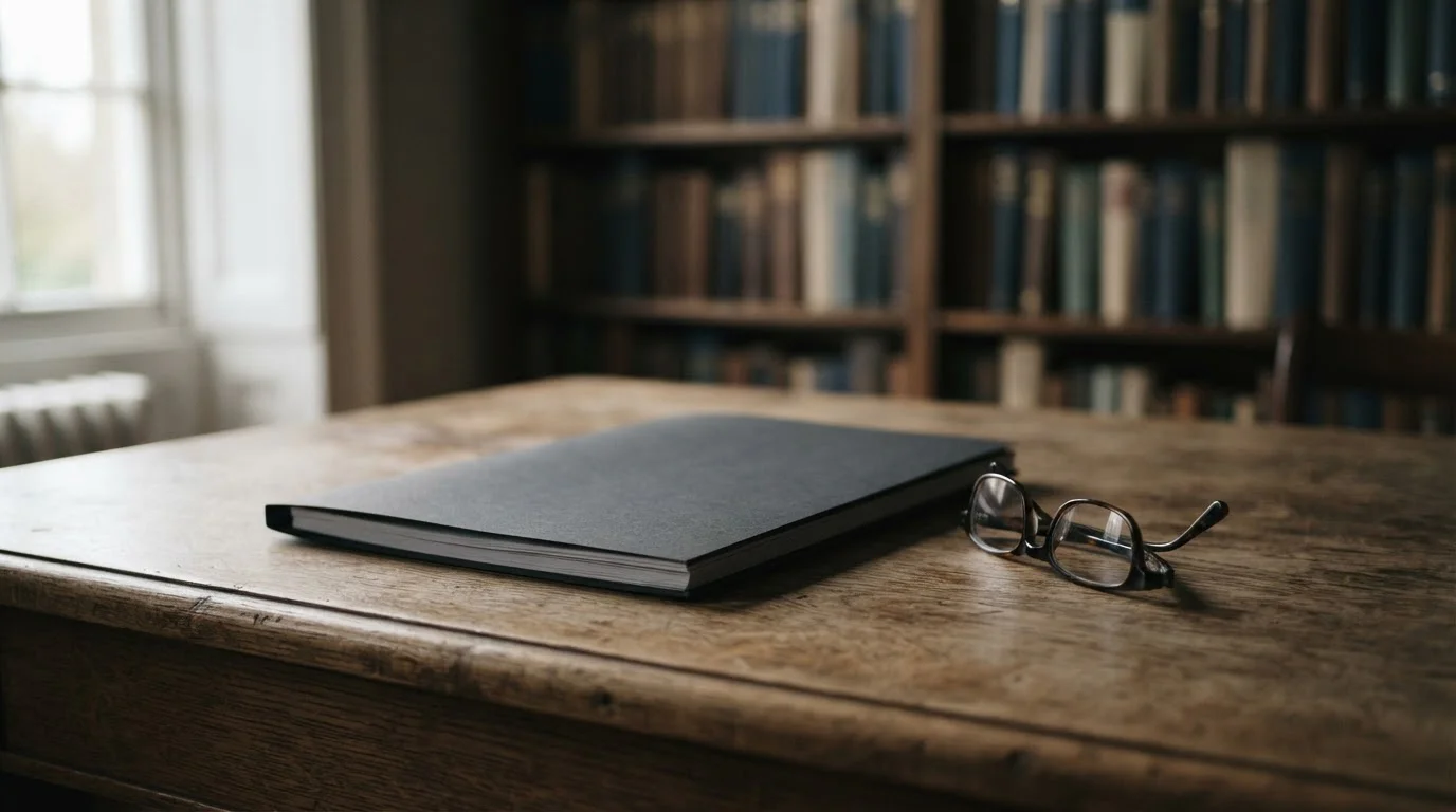 Carpeta de documentos legales sobre un escritorio de madera