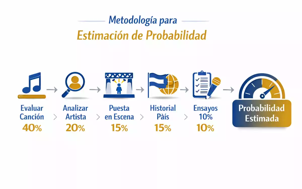 Diagrama mostrando metodología de análisis para estimar probabilidades