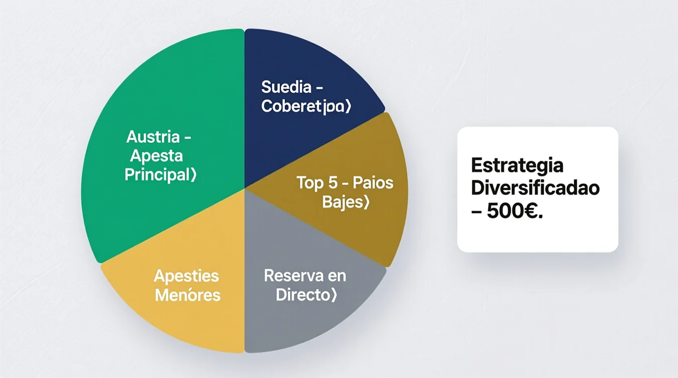 Portfolio de 500 euros distribuido en apuestas Eurovisión 2025 con estrategia de diversificación y gestión de riesgo