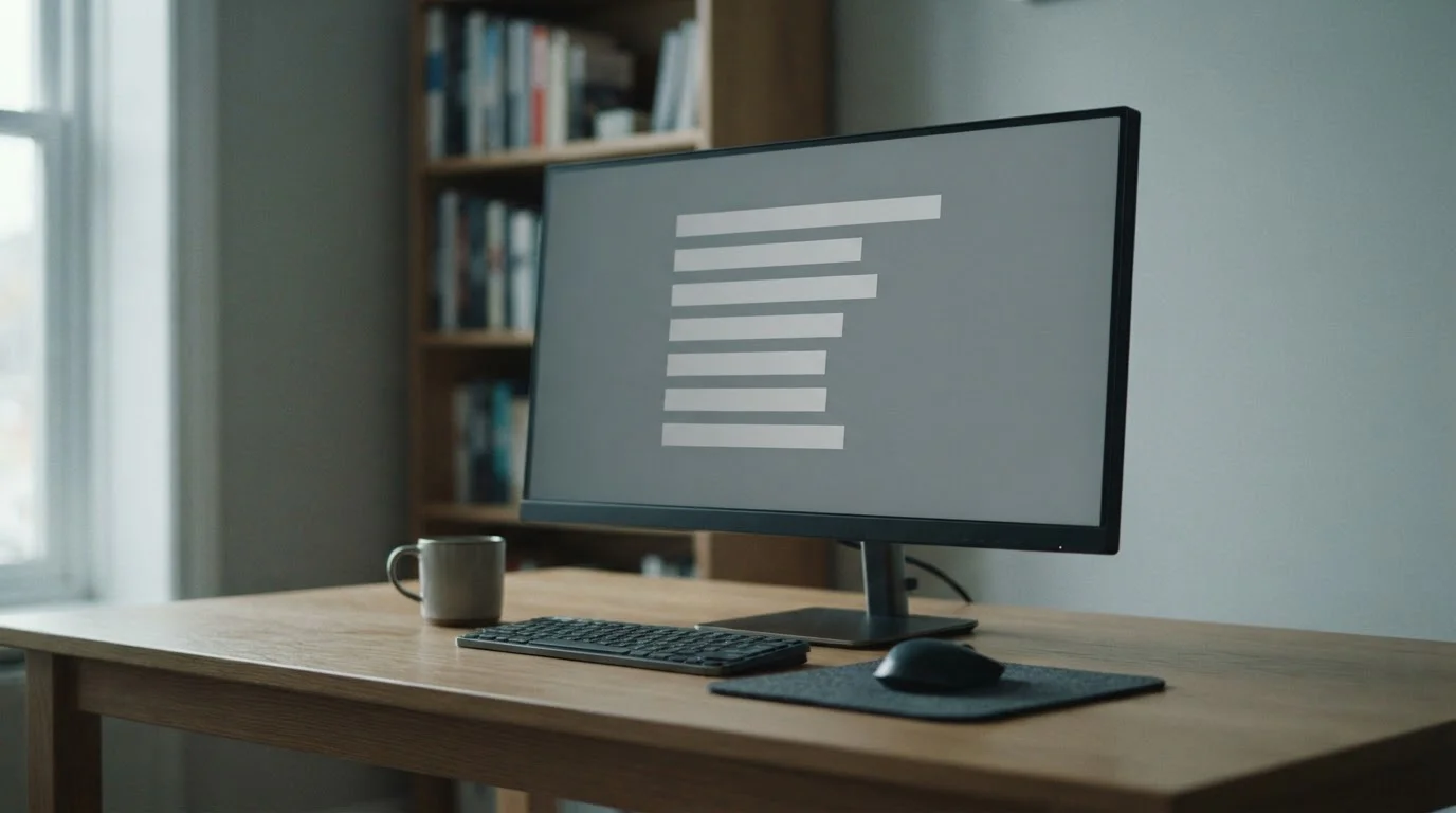 Monitor con siete barras grises de distinta longitud