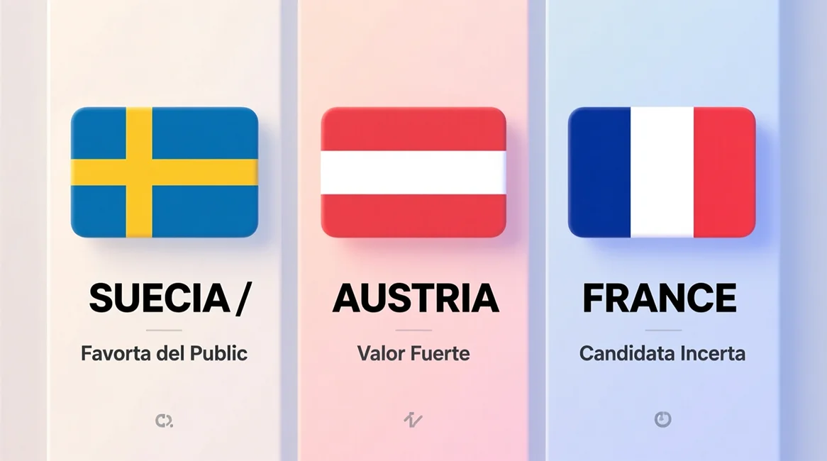 Top 3 favoritos Eurovisión 2025: Suecia cuota 2.50, Austria 3.50 y Francia 5.00 con análisis de valor