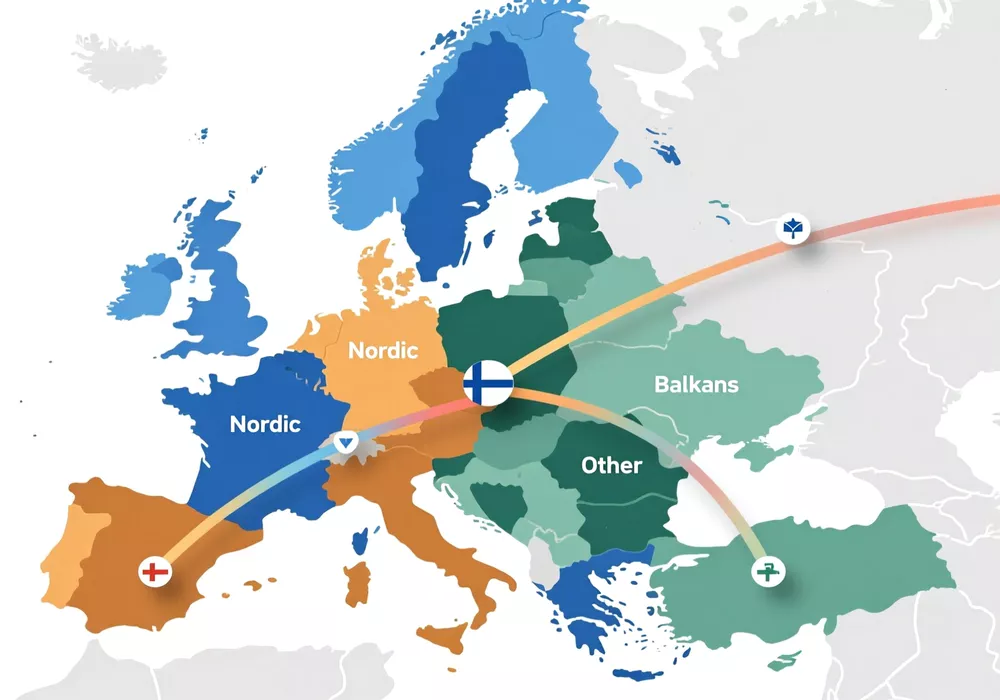 Eurovision voting blocks map
